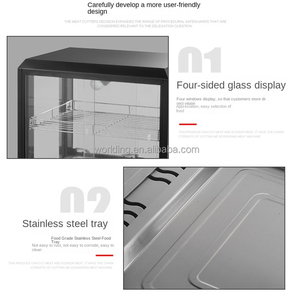 Vitrine isotherme électrique rouge pour aliments, au troisième étage, avec dispositif d'isolation pour poulet frit et vitrine à couettes - Product Image 4