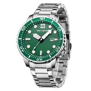 Montre à quartz pour homme Benewave, alliage, silicone, résistante à l'eau 30M, style sport et loisirs, verte, pour un look décontracté et tendance - Product Image 3