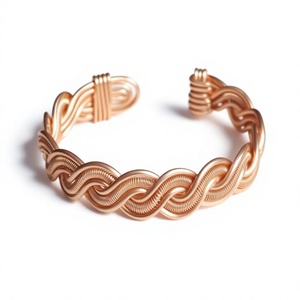 Adjustable <b>Copper</b> Cuff <b>Bracelet</b> With Polished Finish Handmade Fashion Jewelry For Modern Lifestyle - Product Image 1