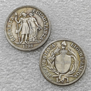 Monedas conmemorativas de estilo antiguo de 1 lira de la República de Génova (República Liguriana) de los Estados Italianos de 1798, regalos, decoración del hogar - Product Image 1