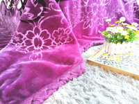 Couverture Raschel Coréenne en Peluche de Vison Gaufrée 2 Plis, Ultra Douce, Chaude et Épaisse, à Motifs Floraux, Effet Nuageux et Moelleux, Idéale pour l'Hiver