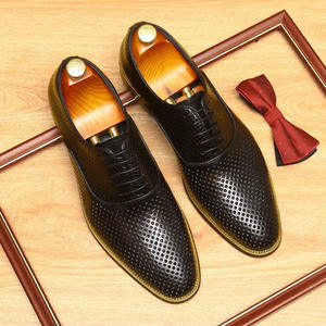 High Quality Munk Shoes Lace-Up Closure Pointed <b>Toe</b> Anti-Slip Breathable Lightweight Patchwork Pattern Men's Business Casual - Product Image 1
