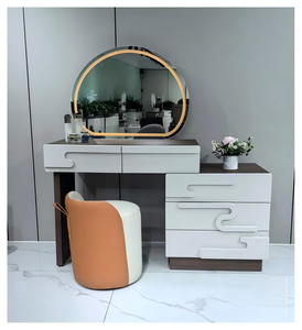 Modern Makeup Vanity Table <b>With</b> <b>Lighted</b> <b>Mirror</b> Storage Desk For Bedroom Furniture - Product Image 1