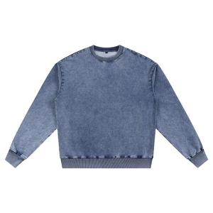 Tùy chỉnh chất lượng cao 380gsm Heavyweight axit rửa cổ điển crewneck áo 100% cotton quá khổ mùa thu trống thêu cho - Product Image 3