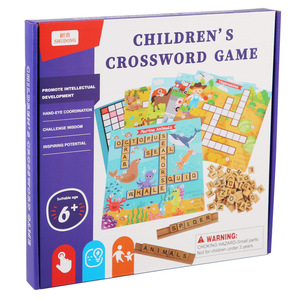 Unisex Children's Early Education English Board Game Word Chain <strong>Crossword</strong> Spelling <strong>Puzzle</strong> Made of Wood for Young Learners