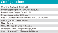 SEMTOM V30 Mini Compteuse de Billets Portable, Machine à Compter l'Argent, Détection UV/Signe de Marquage (600 pièces), Bonne Qualité, Bon Prix