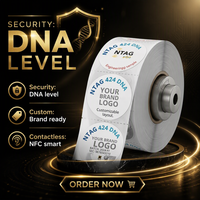 Stiker RFID NTAG 424 DNA NFC Label 13.56 MHz Putih Mini Tag untuk Autentikasi dan Kebolehurusan