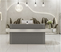 Comptoir de réception personnalisé avec logo, moderne, en forme de L, pour bureau, hôtel, salon de beauté, réception commerciale avec tiroirs de rangement
