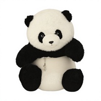 Peluche Panda Amusante en Polyester et Coton PP, Vente en Gros, Poupée de Simulation Florale, Coussin Décoratif en Forme de Fruit, Cadeau