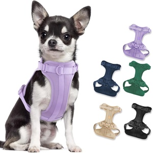 New Lightweight Custom Logo Pet Dog Safety Harness Adjustable Soft Padded Air Layer Dog Harness With Rubber Dog Collar Leash Bag - Product Image 1