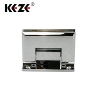 Charnière de porte de douche en verre à 90 degrés en acier inoxydable moderne KEZE, certifiée CE, réglable, fixation murale, plaque arrière courte, épaisseur 5 mm