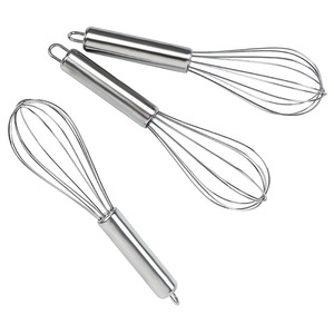 Stainless Steel Egg Whisk Set 3 Sizes Spring Handle Mixing <b>Tool</b> For Baking And Cooking - Product Image 4