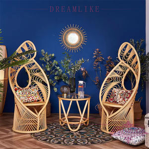 เก้าอี้พักผ่อนพนักพิงหลังสูงพร้อมเบาะโรงแรม,เก้าอี้หวายหวายธรรมชาติใช้ในสวนนกฟีนิกซ์เก้าอี้หวายกลางแจ้ง - Product Image 6