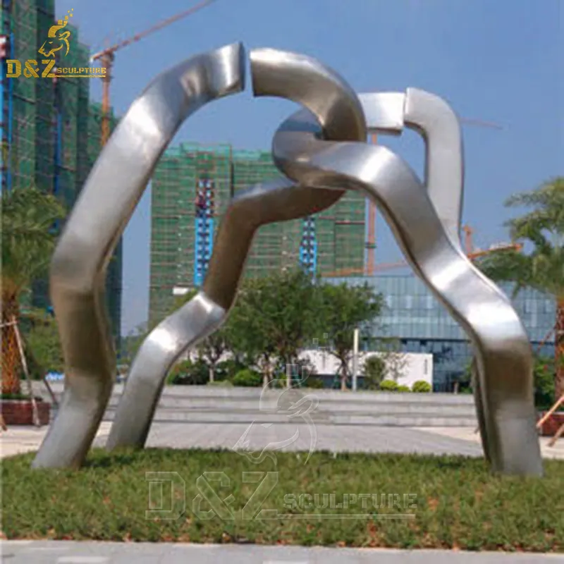 Высококачественная наружная декоративная матовая скульптура из нержавеющей стали для сада D & Z