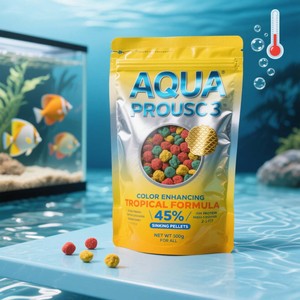 Grosir disesuaikan 500g tas umpan ikan segel kedap air menggunakan kembali umpan ikan peliharaan berdiri kantong - Product Image 1