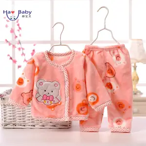 Hao Baby Flannel Baby Warmer Suit For Autumn And Winter Clothing Grow Brand Baby Sets