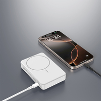 Batterie externe magnétique sans fil 15W à charge rapide avec affichage LED de haute qualité pour téléphone (OEM)
