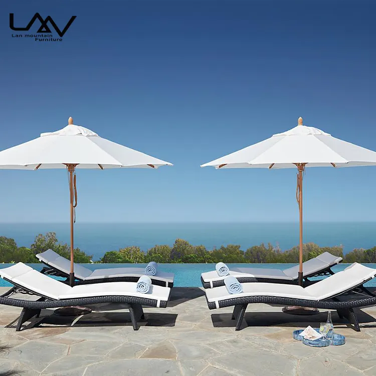 2.7M Buiten Aluminium Frame Zwembad Strand Parasol Hotel Tuin Terras Recreatie Parasol Met Waterdichte Stof