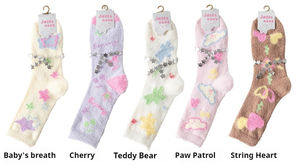 महिलाओं की मोटी मोटी हीटटेक कोरल मखमल फर्श सर्दियों की घरेलू नींद और स्नोबोर्ड के उपयोग के लिए आकर्षक चालक दल की लंबाई वाले घुटने के मोजे - Product Image 6