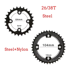 Guarnitura per Bicicletta BUCKLOS 26/38t 2X10s, Corona a Doppia Velocità <span class=keywords><strong>104</strong></span>/64bcd, Manovella MTB 170mm - Product Image 4