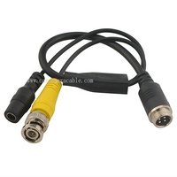 Conector de Cable de 4 Pines a DC BNC RCA para Cámara de Vehículo DVR