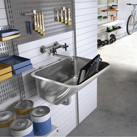 Bol unique de haute qualité en acier inoxydable 304 brosse murale utilitaire buanderie évier de cuisine ensemble avec planche à laver