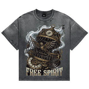 T-shirts pour hommes en coton 100% coupe classique, style vintage délavé, graphiques punk, streetwear, mode, vente en gros, haute qualité - Product Image 1