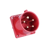 Prise femelle industrielle fixe IP44 5 broches 3 phases 380V 32A prise d'entrée d'appareil à montage sur panneau