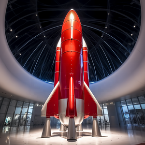 Parco divertimenti personalizzato stile <span class=keywords><strong>Pixar</strong></span> stile <span class=keywords><strong>Pixar</strong></span> specchio in metallo razzo in acciaio inox cartone animato razzo nave scultura - Product Image 6