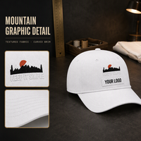 Casquette de baseball sportive respirante à 6/5 panneaux en polyester/coton avec impression numérique, ajustement réglable et style urbain