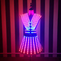 Offre Spéciale LED Robot échasses costume Laser gants pour Halloween noël Cosplay vêtements danse Graduation fêtes Club nouveautés