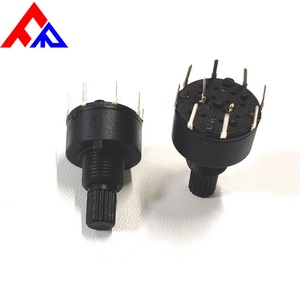 Commutateur rotatif en plastique multi-positions 1 ou 2 pôles à haute stabilité, diamètre extérieur 16 mm, axe isolé, engrenage DC30V 0.1A - Product Image 3