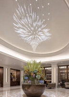 Lustre en verre de luxe ECOJAS pour hall d'hôtel super marché hôtel de mariage nouveau design grande suspension