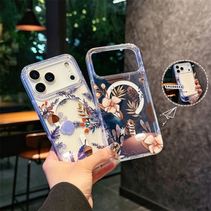 เคสโทรศัพท์ใสกันกระแทกแบบแม่เหล็ก ลายดอกไม้ สำหรับ iPhone 17 16 15 14 13 12 Pro Max รุ่น Woman Grily Clear IMD - Product Image 1