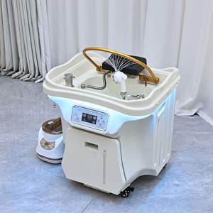 Bac à shampoing portable de luxe moderne en acrylique pour lavage de cheveux et thérapie SPA, sans tuyauterie, avec deux réservoirs d'eau, pour salon de beauté - Product Image 3