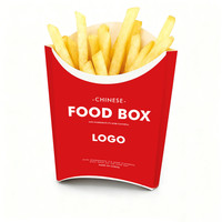 Boîte à frites jetable, boîte à emporter pour pop-corn et poulet, support d'emballage pour chips, boîte en papier