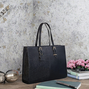 Sac en cuir véritable grande capacité, sac à main à bandoulière, fermeture éclair, couleur unie, pour le shopping et l'usage quotidien. - Product Image 2