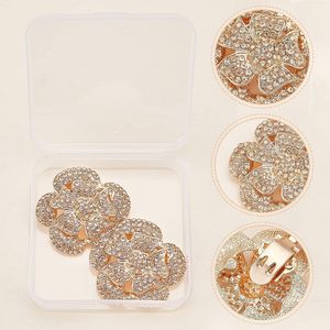 Clips à chaussures en cristal PCS, breloques de luxe en strass de X pouces, boucles florales exquises couleur or clair, décoration bijoux avec boîte pour femme - Product Image 4