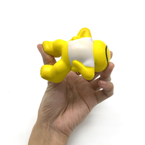 Jouets Squishy en PU à Remontée Lente, Figurine Jaune en Gilet Blanc, Jouets Anti-Stress à Presser, Logo Personnalisé pour Cadeaux Promotionnels - Product Image 3