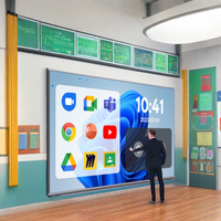 Tableau blanc interactif intelligent 4K tout-en-un IWB de 65/75/86/98/110 pouces, écran plat tactile 20 points, prise en charge de double système d'exploitation, tablette iPad