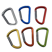 Mousqueton à ressort en forme de D 6kN en aluminium pour accessoires de camping professionnels, équipement de sécurité en plein air
