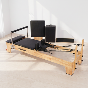 <span class=keywords><strong>Reformer</strong></span> <span class=keywords><strong>Pilates</strong></span> Classico di Alta Qualità in Legno di Quercia per Uso Domestico e Studio Yoga - Product Image 1