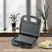 Petit fabricant de sandwich antiadhésif portable avec plaques à gaufres Presse à panini électrique pour une application domestique pratique pour le petit-déjeuner