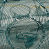 Filets de pêche portables pliés pour crevettes Double 2mm-4mm galvanisation à chaud pour parapluie ensemble de pêche en Nylon Durable PP PE
