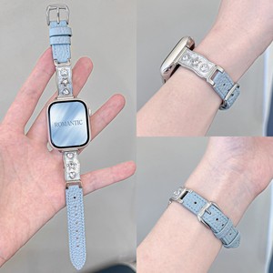 สายนาฬิกาข้อมือดีไซน์สวยหรูประดับดาวและคริสตัล วัสดุโลหะผสมและหนัง สำหรับ Apple Watch 11 10 Ultra สายรัดข้อมือเปลี่ยนได้ - Product Image 3