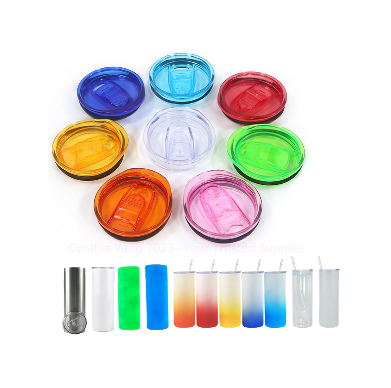 Оптовая продажа, герметичные Сменные крышки прозрачного цвета, Лидер продаж, от 10 унций до 40 унций, тонкие тумбы, изогнутые дорожные тумбы, винные кружки