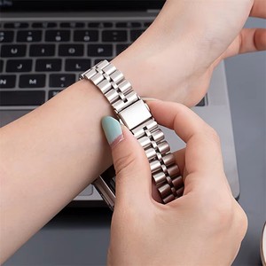 Correa Delgada de Acero Inoxidable para <span class=keywords><strong>Apple</strong></span> <span class=keywords><strong>Watch</strong></span> Ultra 2 11 9 SE 49mm 46mm 45mm 44mm 41mm 40mm, Brazalete Metálico Delgado de Lujo para Mujer con 3 Cuentas - Product Image 5