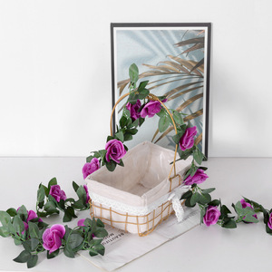 Guirlandes de roses artificielles Gushan en soie, 185 cm, décorations de mariage et d'intérieur, accessoires de plafond - Product Image 1