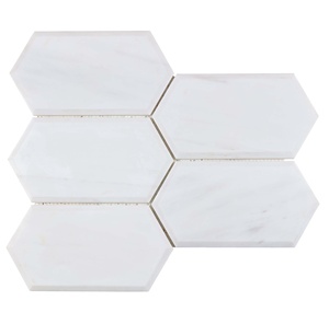 Azulejos de mosaico de mármol de dolomita Bianco, diseño moderno, directo de fábrica, profesional para cocina, baño, suelo, decoración de pared - Product Image 5