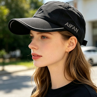 Casquette de baseball unisexe à séchage rapide, protection solaire, 6 panneaux, chapeau d'été fin, visière large réglable, compatible queue de cheval, 100 % polyester